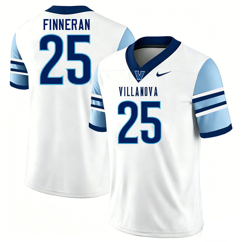 Villanova Wildcats #25 Brian Finneran College Football Jerseys,Uniforms-White